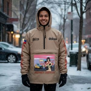 VALEZA Size 2XL Lifestyle Original Anime Streetwear Hooded Windbreaker Jacket.